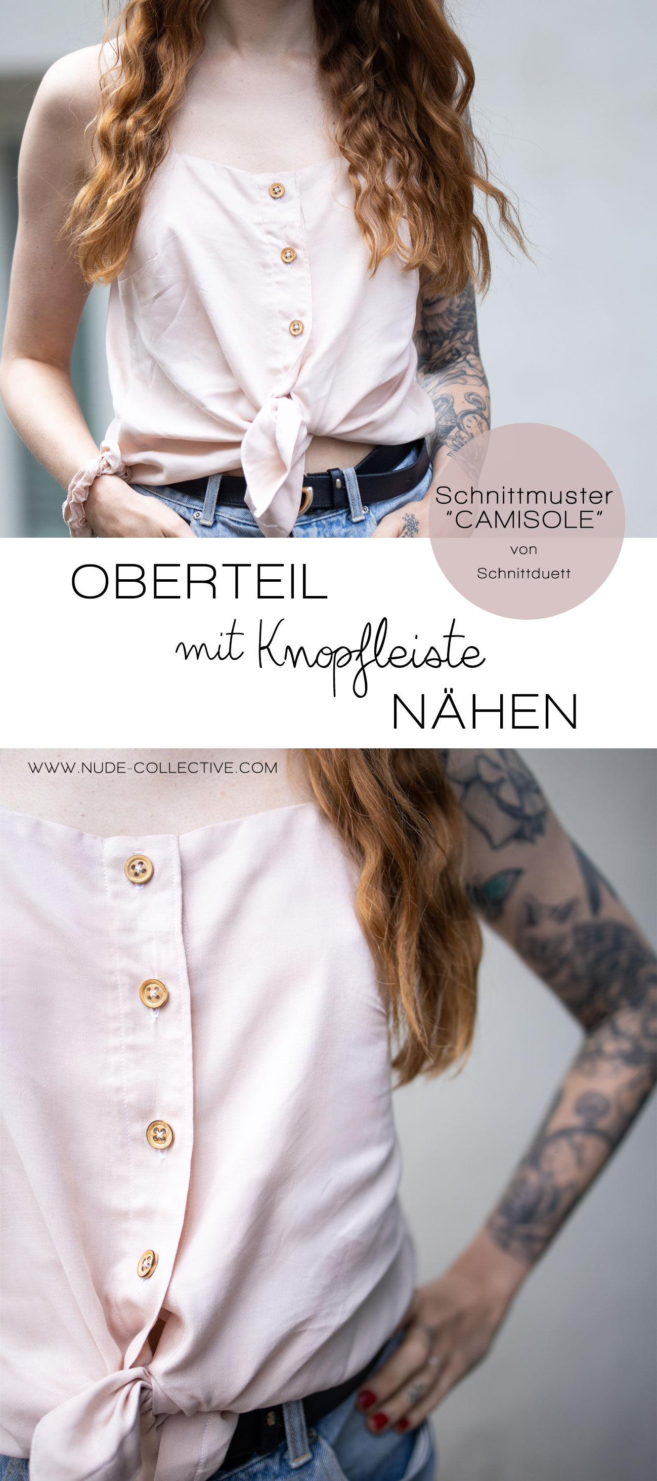 Sommertop mit Knopfleiste nähen auf Pinterest merken