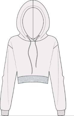 cropped Hoodie- modernes Schnittmuster für einen angesagten kurzen Pullover für Damen