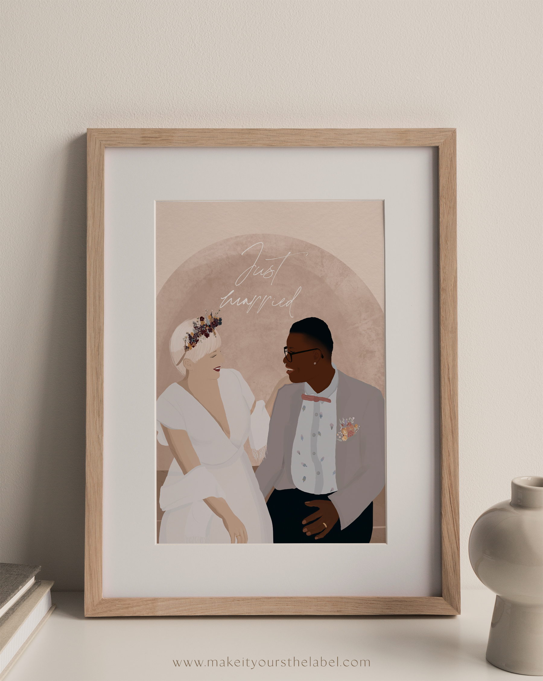 Brautpaar-Illustration-Geschenk-Hochzeit