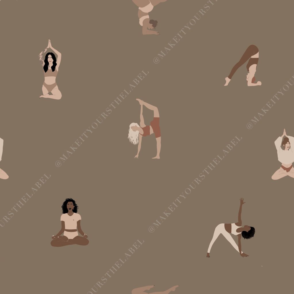 Happy-Yoga-Girls-Fabric_seamless-pattern_olive
