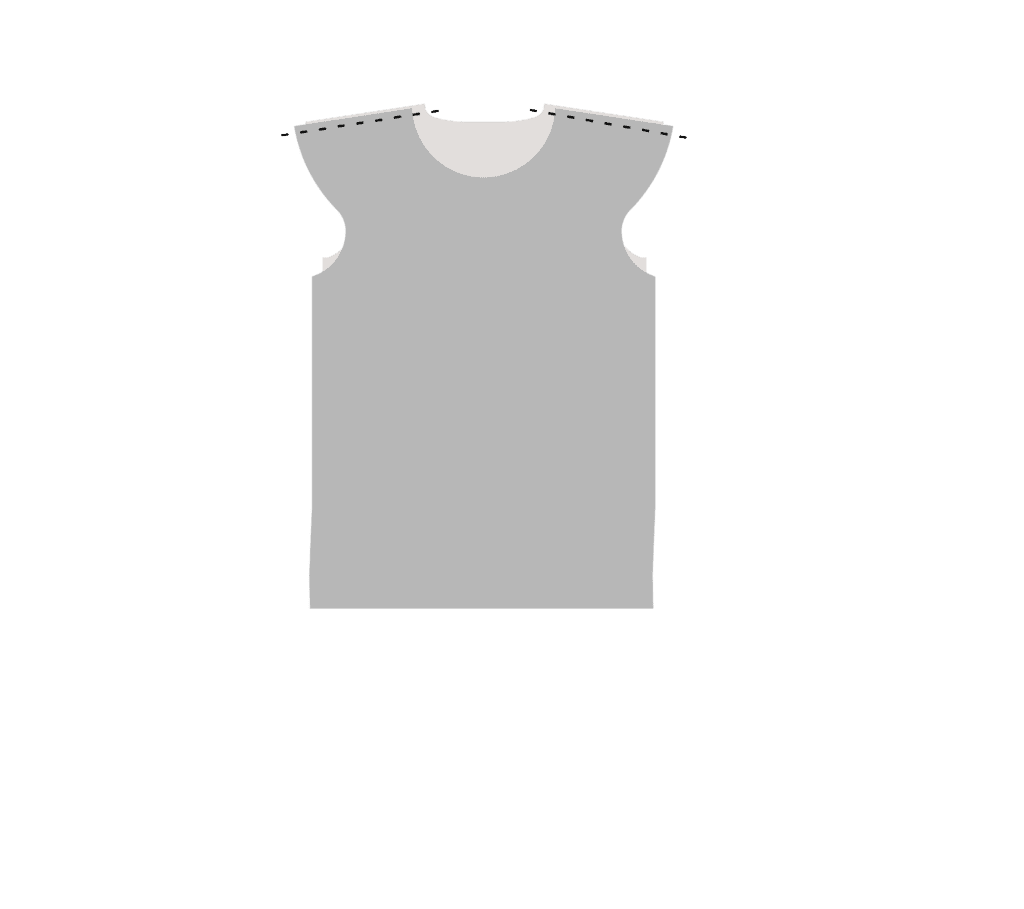 Schulterpolster Shirt: Schulternaht schließen