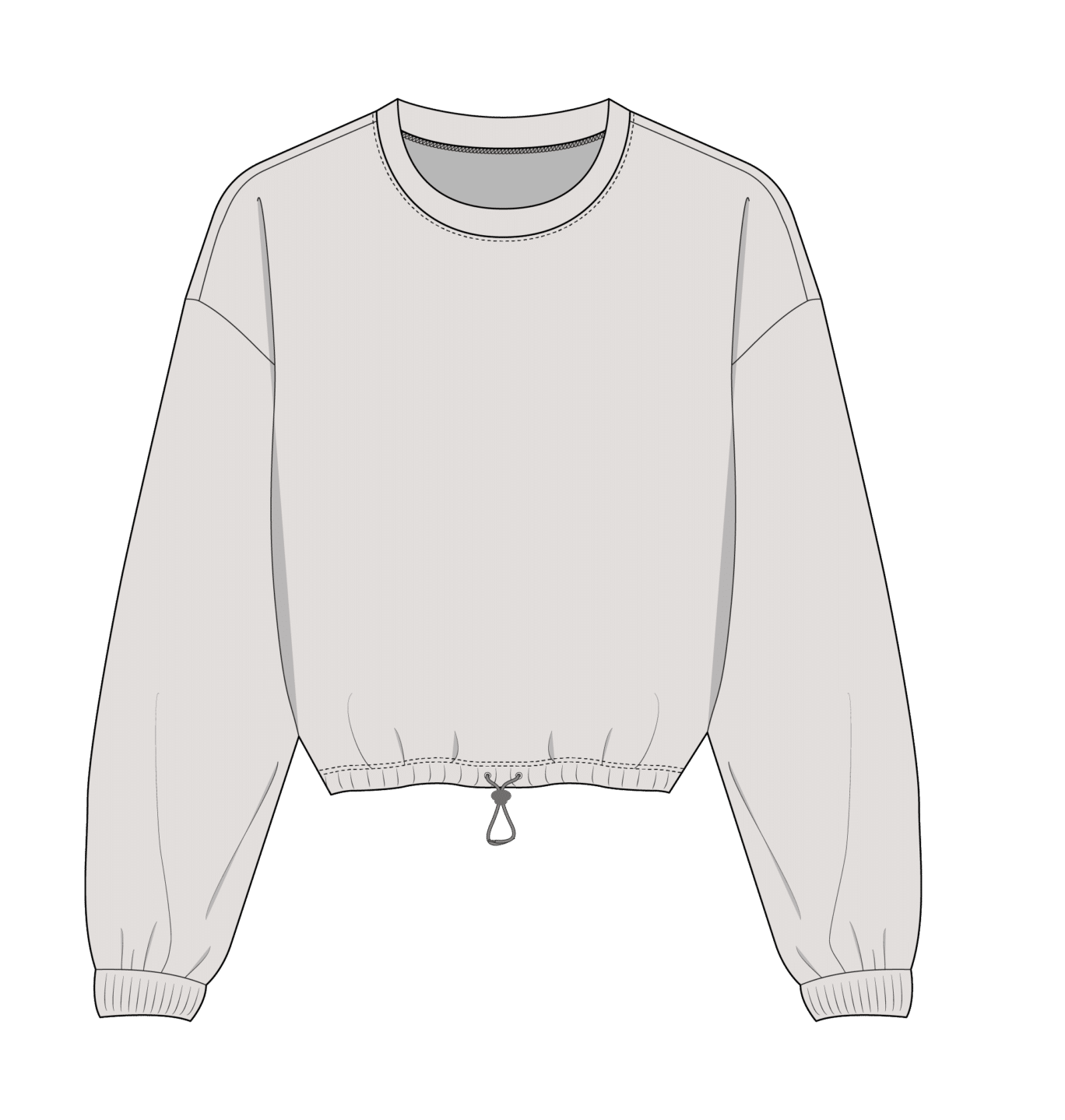 Cropped Sweater nähen: Gummizug einfädeln