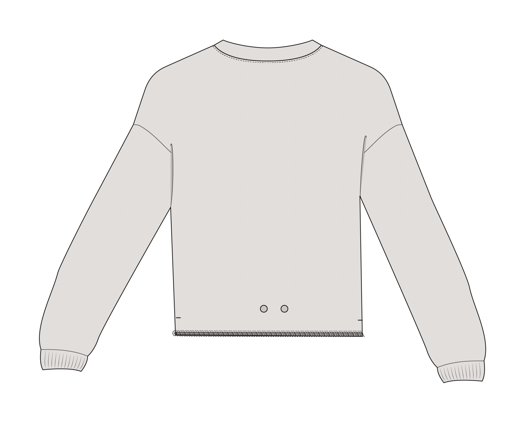 Cropped Sweater nähen: Saum versäubern