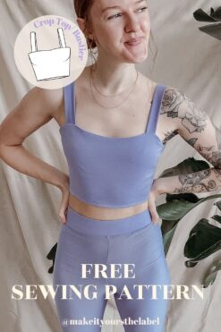 Long Sleeve Crop Top With Tie Front PDF Sewing Pattern Sizes 34-50