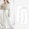 High waist wide leg trailored trousers pdf sewing pattern