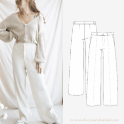 High waist wide leg trailored trousers pdf sewing pattern