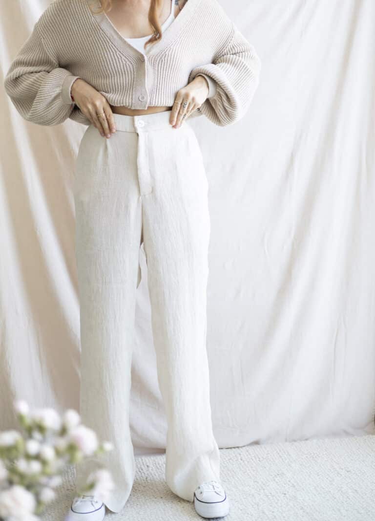 A photo of a finished High Waist Tailored Trousers.