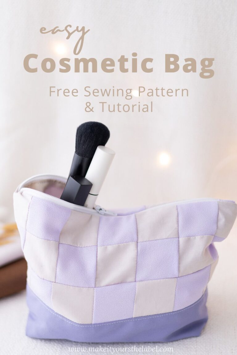 Easy cosmetic bag free sewing pattern and tutorial for beginners • Make