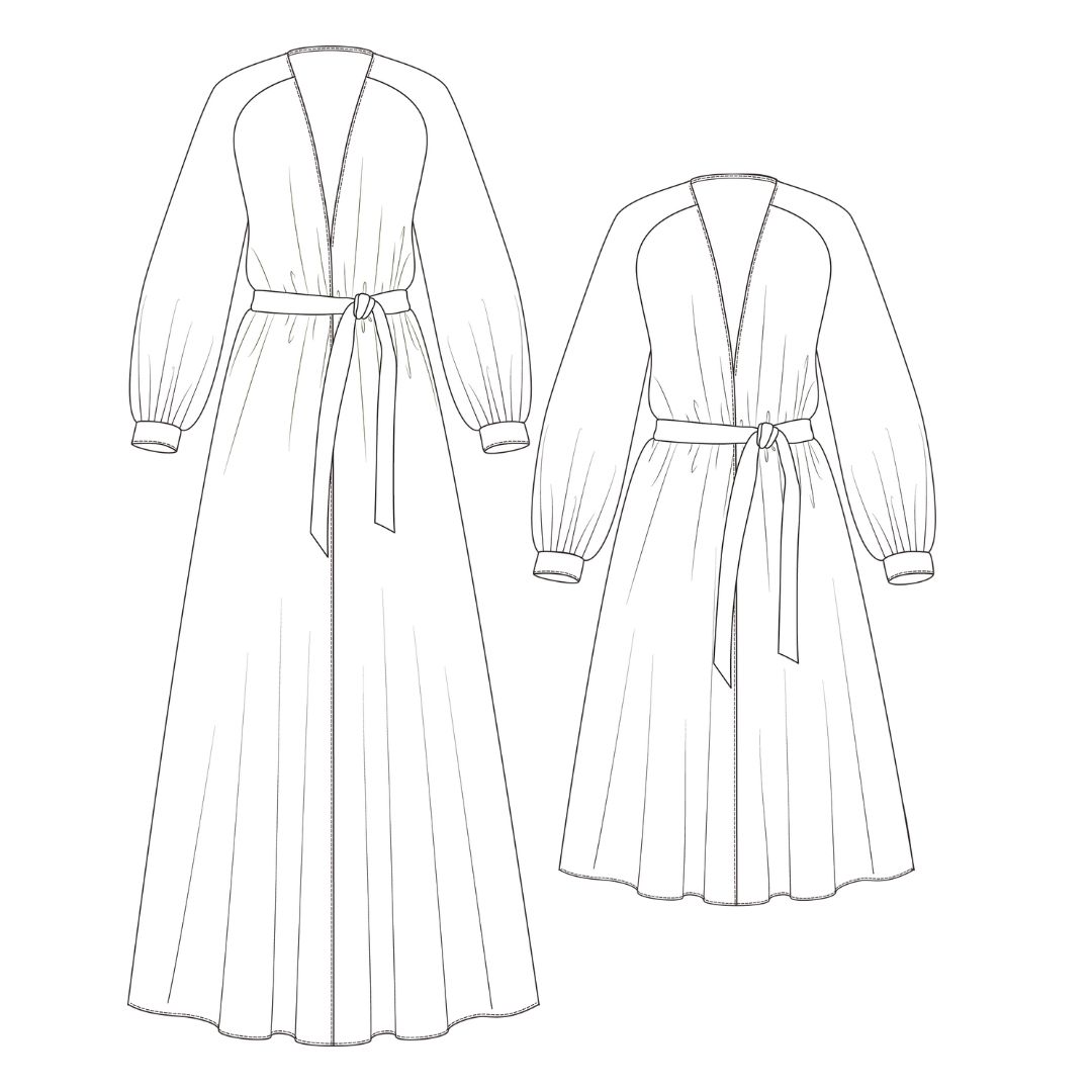 Robe Abaya PDF Sewing Pattern_technical drawing