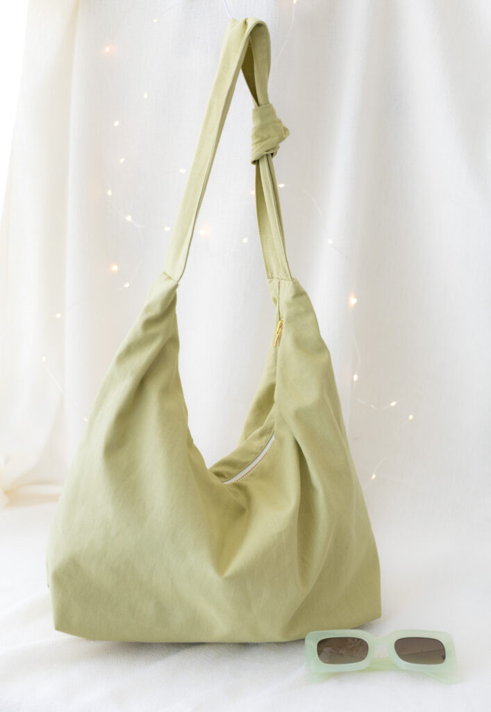 Einfache Handtasche selber nähen_PDF Schnittmuster Shopper Bag mit Knoten