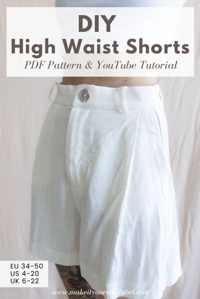 DIY How to sew high waist summer shorts_pants pattern women-1