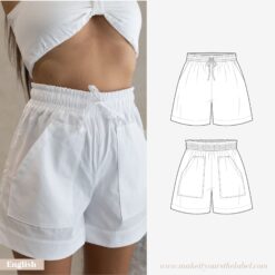 Summer Shorts with elastic waist and side pockets PDF Sewing Pattern